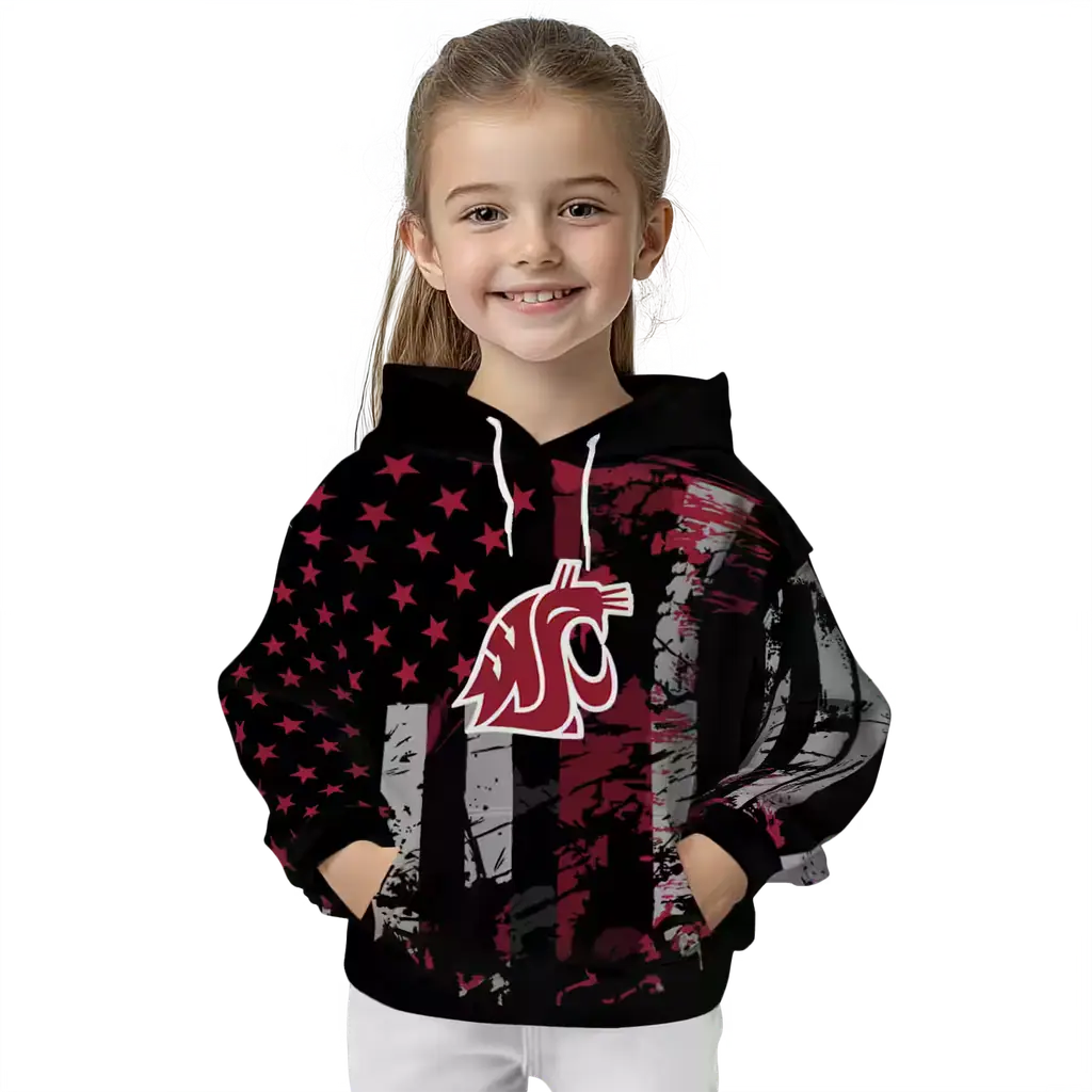 personalized washington state cougars distressed flag crimson black hoodie top rated personalized washington state cougars distressed flag crimson black hoodie top rated