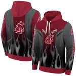 personalized washington state cougars flame design crimson hoodie best selling
