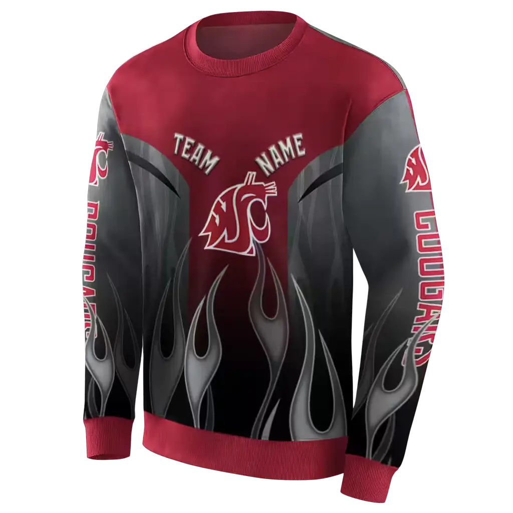 personalized washington state cougars flame design crimson hoodie new arrival personalized washington state cougars flame design crimson hoodie new arrival