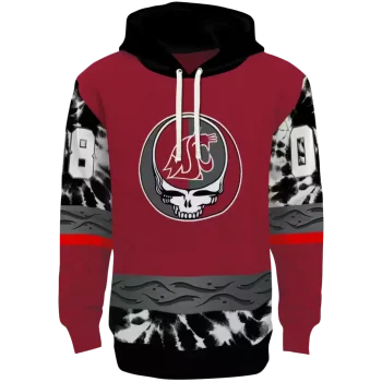 personalized washington state cougars grateful vibes crimson hoodie best selling