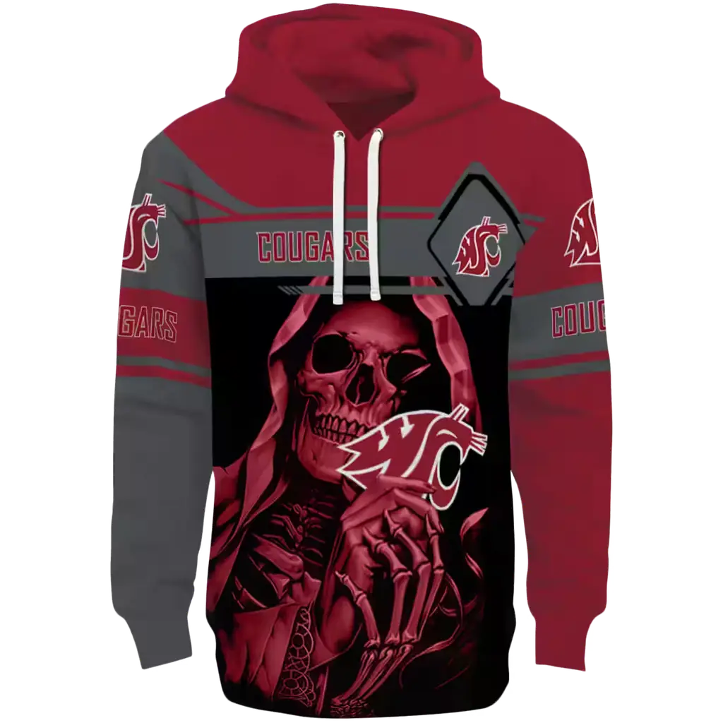 personalized washington state cougars grim reaper crimson black hoodie best selling personalized washington state cougars grim reaper crimson black hoodie best selling