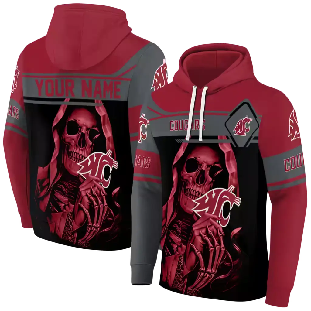 personalized washington state cougars grim reaper crimson black hoodie fashion forward personalized washington state cougars grim reaper crimson black hoodie fashion forward