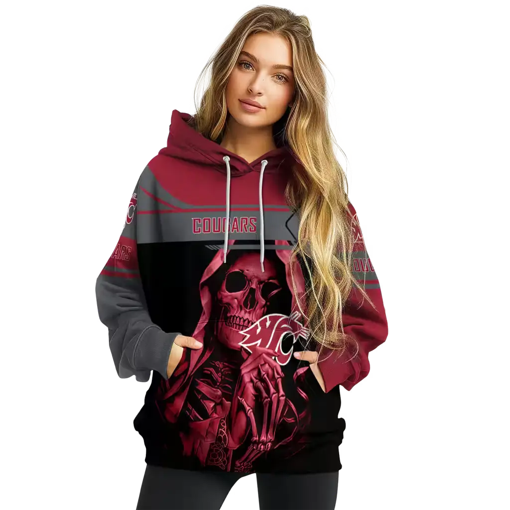 personalized washington state cougars grim reaper crimson black hoodie high quality personalized washington state cougars grim reaper crimson black hoodie high quality