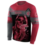 personalized washington state cougars grim reaper crimson black hoodie best selling