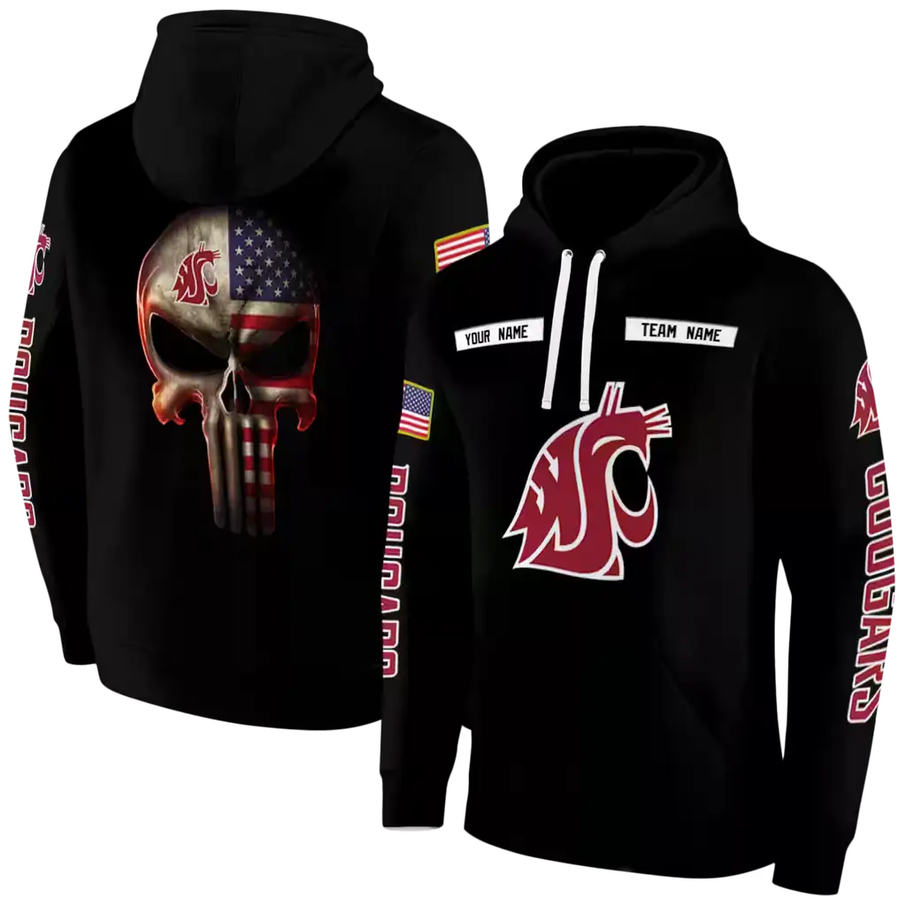 personalized washington state cougars punisher skull black hoodie fashion forward personalized washington state cougars punisher skull black hoodie fashion forward
