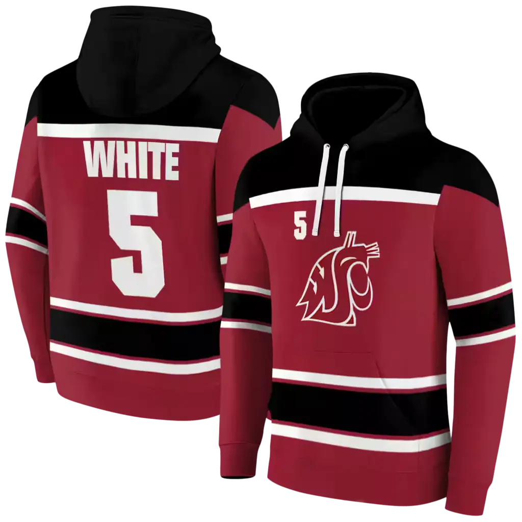 personalized washington state cougars striped pattern crimson hoodie fashion forward personalized washington state cougars striped pattern crimson hoodie fashion forward
