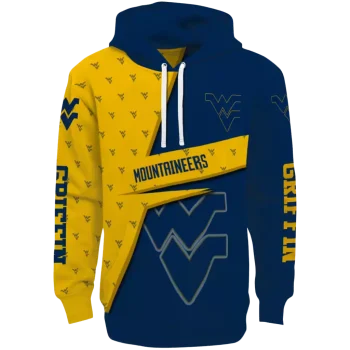 personalized west virginia mountaineers abstract shape blue hoodie best selling