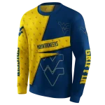 personalized west virginia mountaineers abstract shape blue hoodie best selling