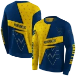 personalized west virginia mountaineers abstract shape blue hoodie best selling