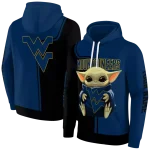 personalized west virginia mountaineers baby yoda blue black hoodie best selling