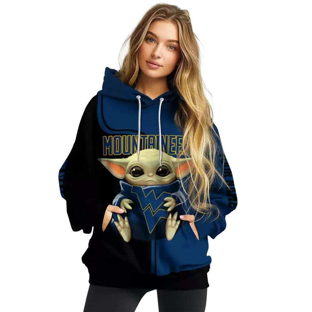 personalized west virginia mountaineers baby yoda blue black hoodie high quality personalized west virginia mountaineers baby yoda blue black hoodie high quality