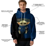 personalized west virginia mountaineers baby yoda blue black hoodie best selling