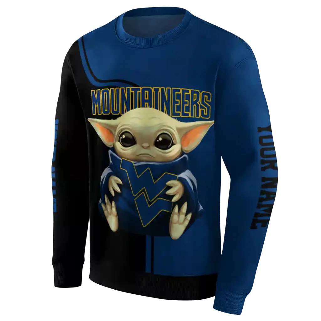 personalized west virginia mountaineers baby yoda blue black hoodie new arrival personalized west virginia mountaineers baby yoda blue black hoodie new arrival