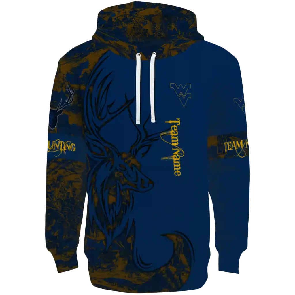 personalized west virginia mountaineers deer silhouette blue hoodie best selling personalized west virginia mountaineers deer silhouette blue hoodie best selling