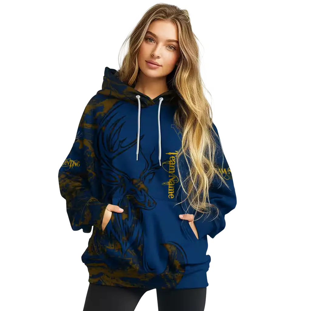 personalized west virginia mountaineers deer silhouette blue hoodie high quality personalized west virginia mountaineers deer silhouette blue hoodie high quality