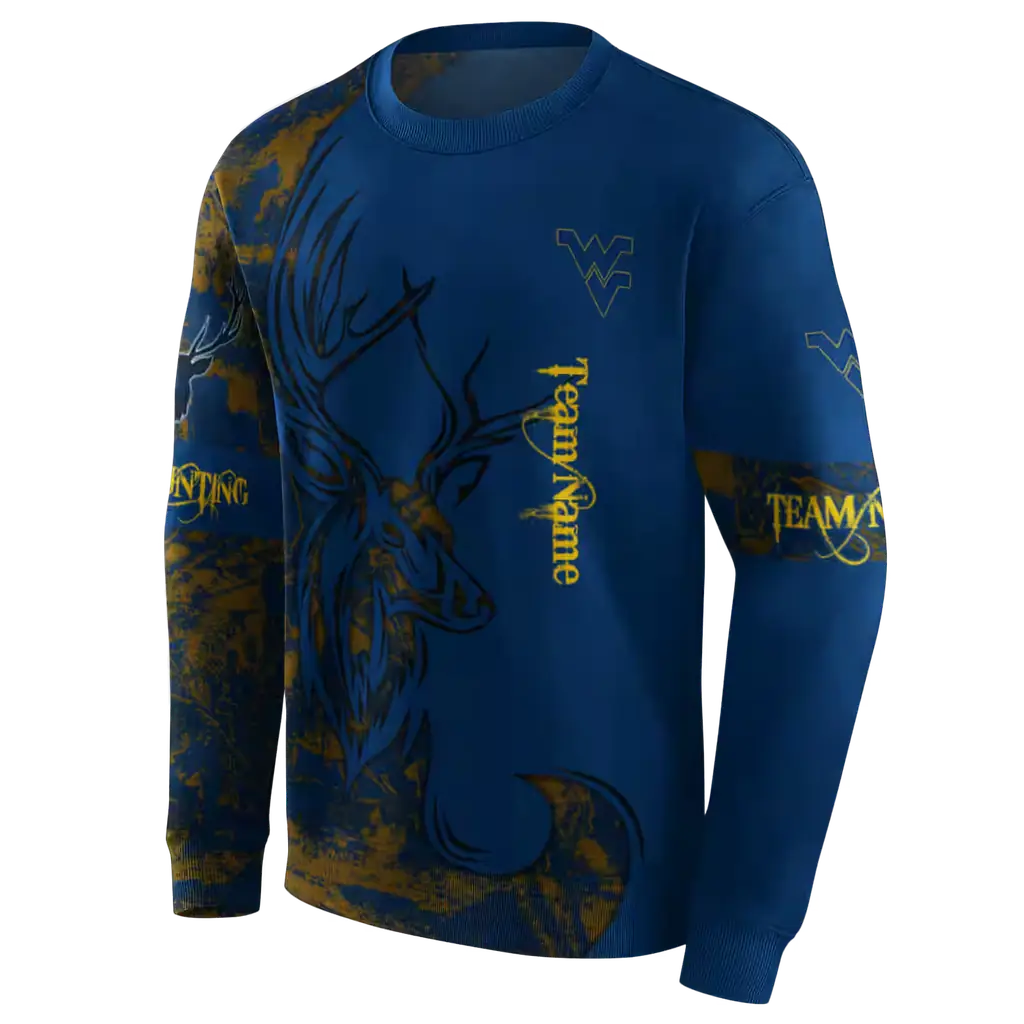 personalized west virginia mountaineers deer silhouette blue hoodie new arrival personalized west virginia mountaineers deer silhouette blue hoodie new arrival