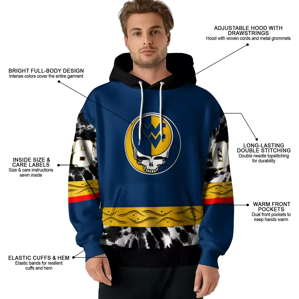 personalized west virginia mountaineers grateful vibes blue hoodie latest model personalized west virginia mountaineers grateful vibes blue hoodie latest model