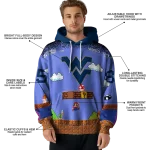 personalized west virginia mountaineers mario blue black hoodie best selling