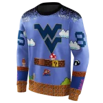 personalized west virginia mountaineers mario blue black hoodie best selling