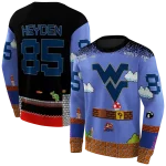 personalized west virginia mountaineers mario blue black hoodie best selling