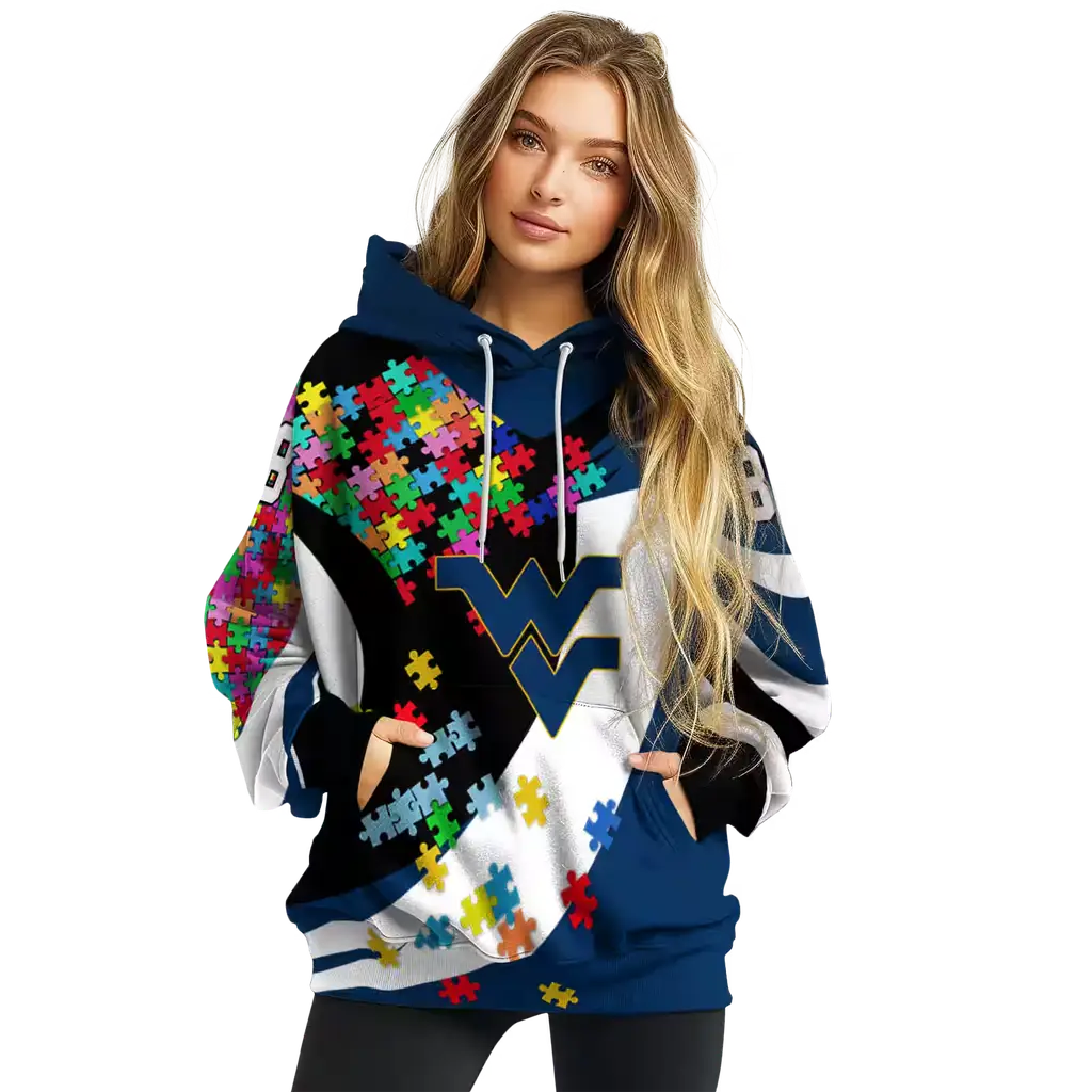 personalized west virginia mountaineers puzzle pieces blue hoodie high quality personalized west virginia mountaineers puzzle pieces blue hoodie high quality