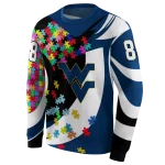 personalized west virginia mountaineers puzzle pieces blue hoodie best selling