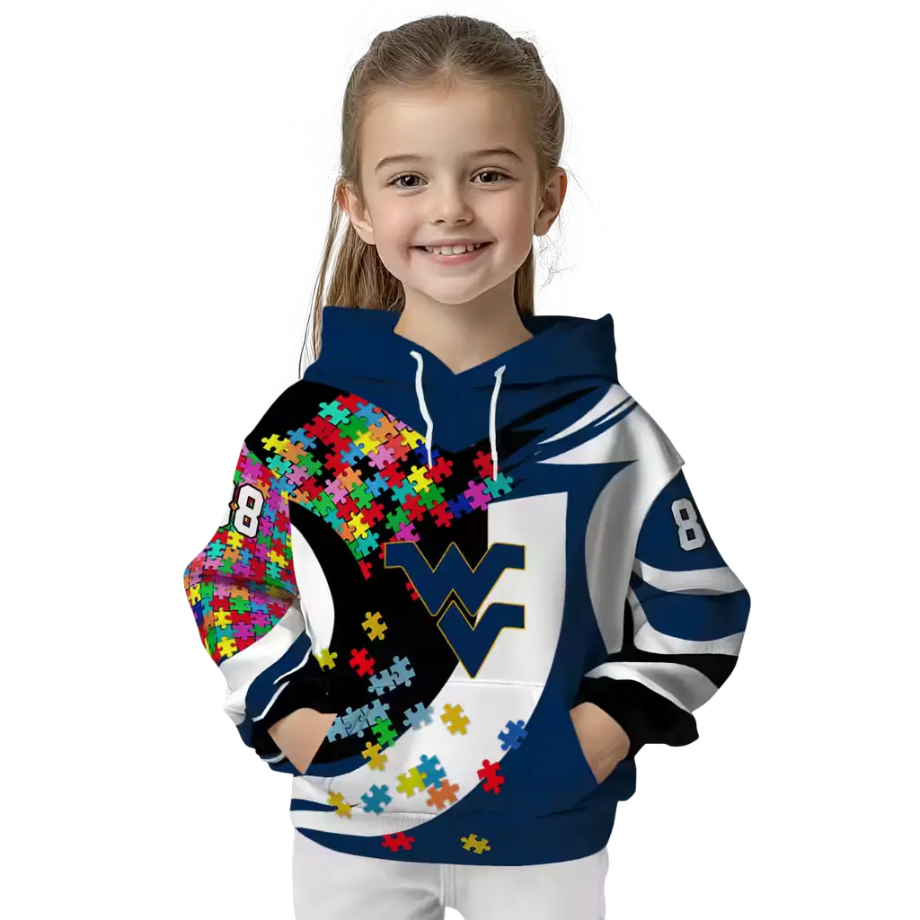 personalized west virginia mountaineers puzzle pieces blue hoodie top rated personalized west virginia mountaineers puzzle pieces blue hoodie top rated