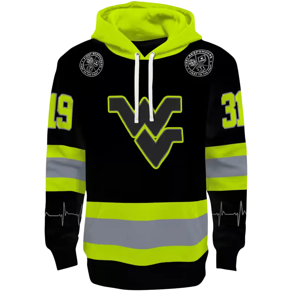 personalized west virginia mountaineers safety motif black neon green hoodie best selling personalized west virginia mountaineers safety motif black neon green hoodie best selling