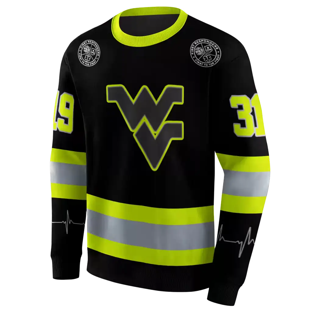 personalized west virginia mountaineers safety motif black neon green hoodie new arrival personalized west virginia mountaineers safety motif black neon green hoodie new arrival
