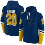 personalized west virginia mountaineers striped sleeves blue hoodie best selling
