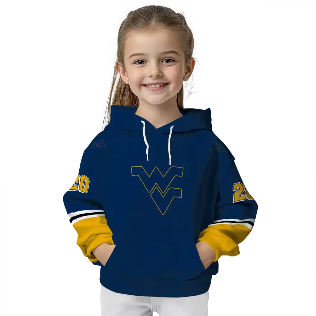 personalized west virginia mountaineers striped sleeves blue hoodie top rated personalized west virginia mountaineers striped sleeves blue hoodie top rated