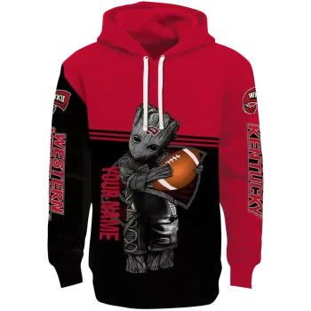 personalized western kentucky hilltoppers baby groot red black hoodie best selling