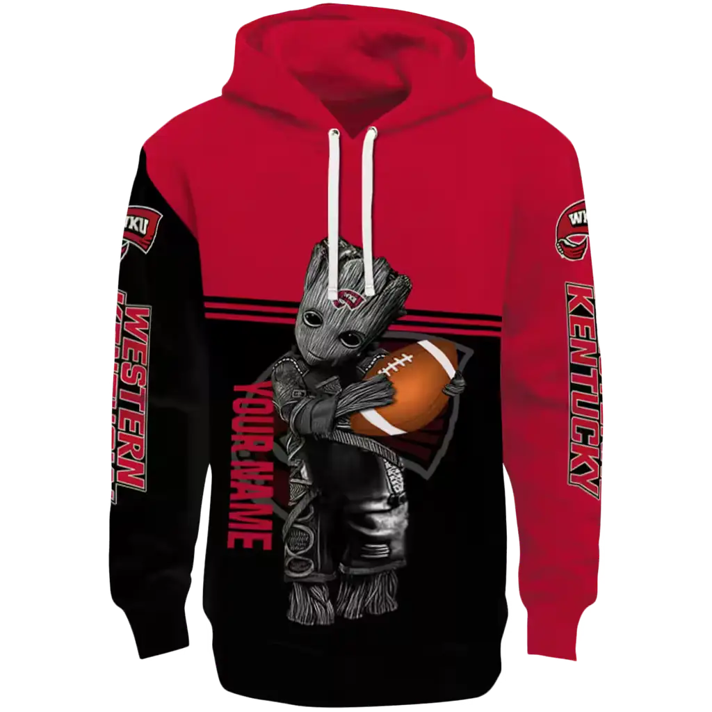 personalized western kentucky hilltoppers baby groot red black hoodie best selling personalized western kentucky hilltoppers baby groot red black hoodie best selling