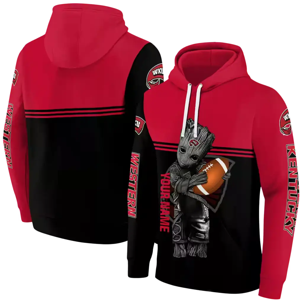 personalized western kentucky hilltoppers baby groot red black hoodie fashion forward personalized western kentucky hilltoppers baby groot red black hoodie fashion forward