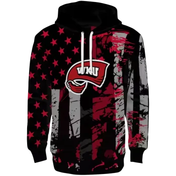 personalized western kentucky hilltoppers distressed flag red black hoodie best selling