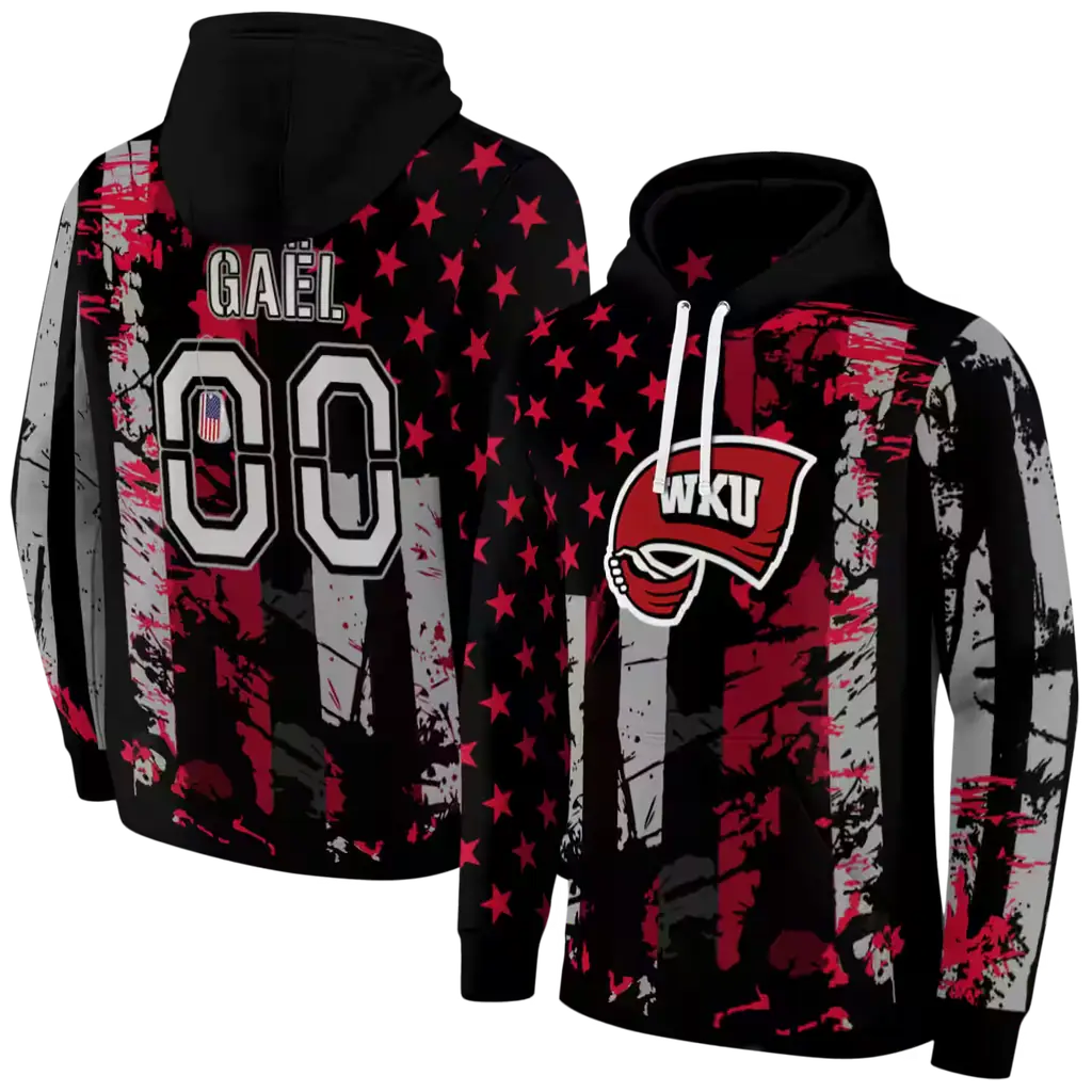 personalized western kentucky hilltoppers distressed flag red black hoodie fashion forward personalized western kentucky hilltoppers distressed flag red black hoodie fashion forward