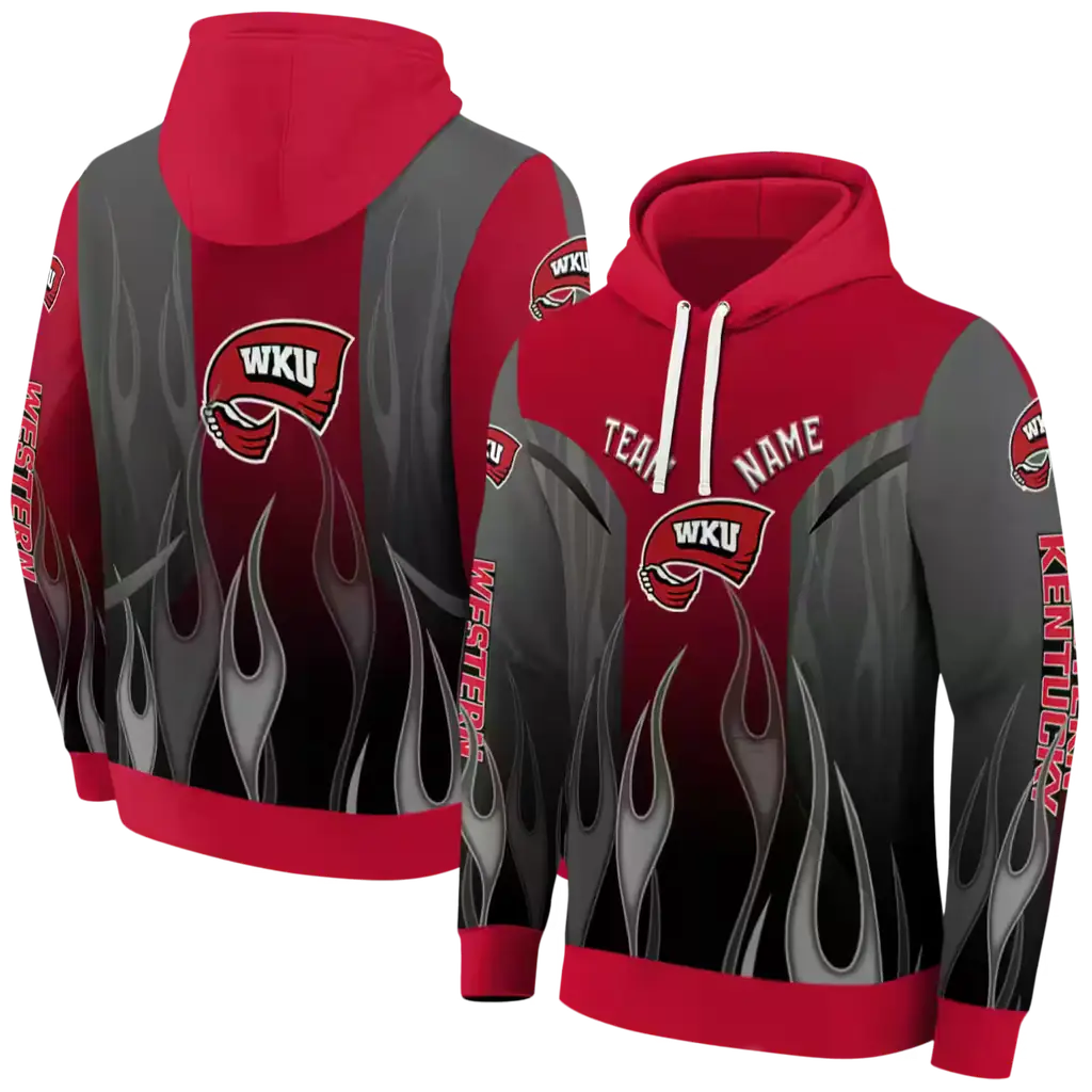 personalized western kentucky hilltoppers flame design red hoodie fashion forward personalized western kentucky hilltoppers flame design red hoodie fashion forward