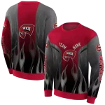 personalized western kentucky hilltoppers flame design red hoodie best selling