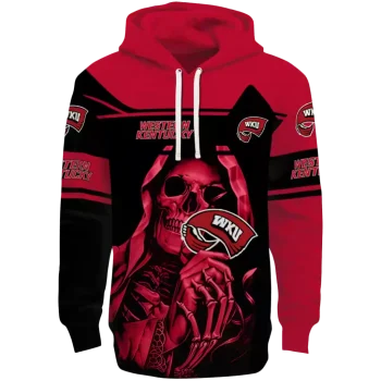 personalized western kentucky hilltoppers grim reaper red black hoodie best selling