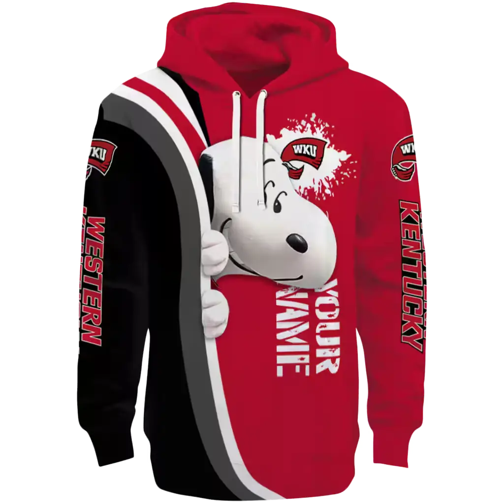 personalized western kentucky hilltoppers peeking snoopy red hoodie best selling personalized western kentucky hilltoppers peeking snoopy red hoodie best selling