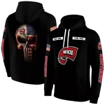 personalized western kentucky hilltoppers punisher skull black hoodie best selling