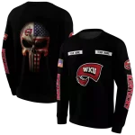 personalized western kentucky hilltoppers punisher skull black hoodie best selling