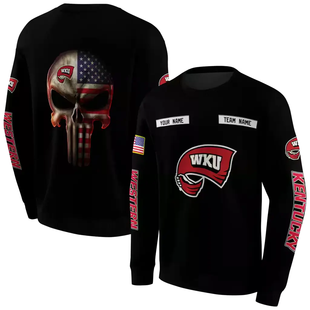 personalized western kentucky hilltoppers punisher skull black hoodie premium grade personalized western kentucky hilltoppers punisher skull black hoodie premium grade