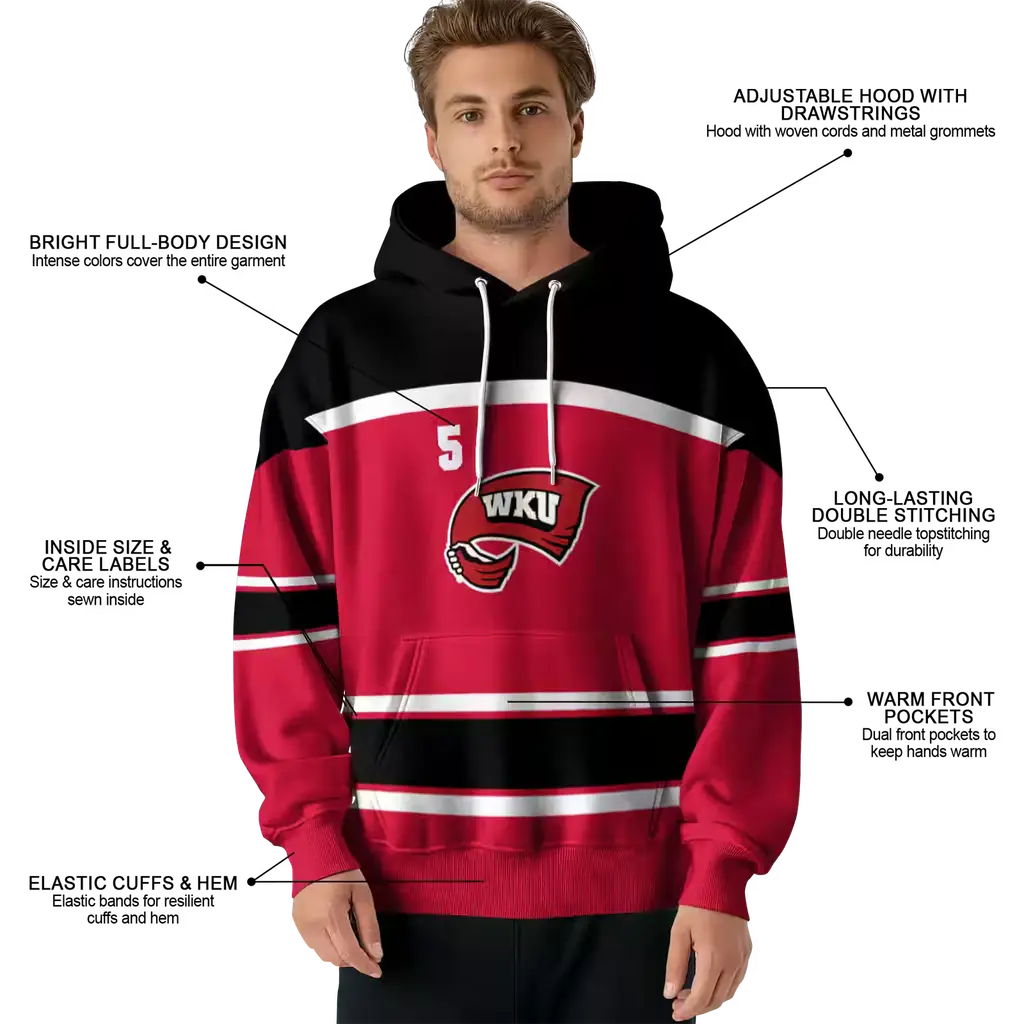 personalized western kentucky hilltoppers striped pattern red hoodie latest model personalized western kentucky hilltoppers striped pattern red hoodie latest model