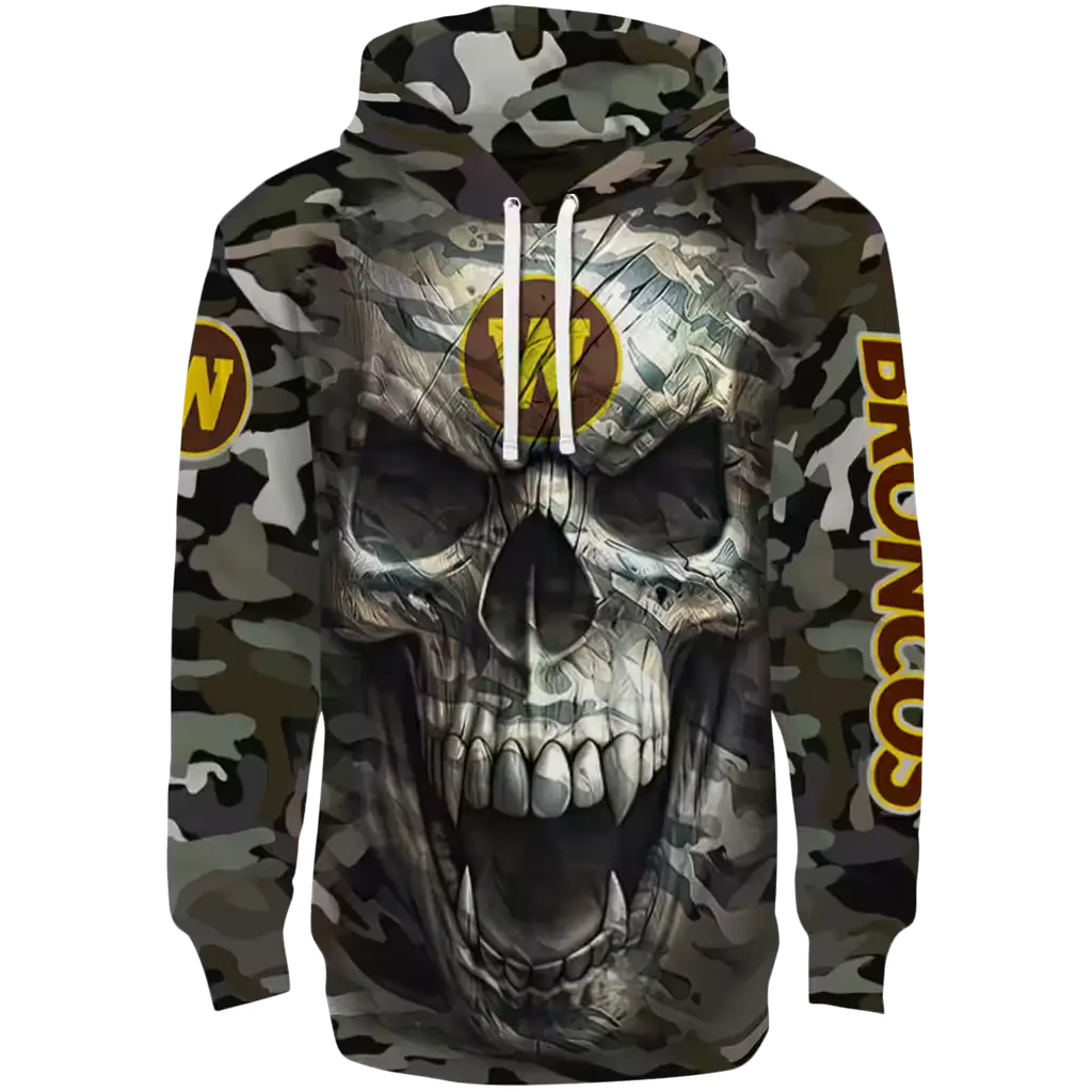 personalized western michigan broncos camo skull hoodie best selling personalized western michigan broncos camo skull hoodie best selling