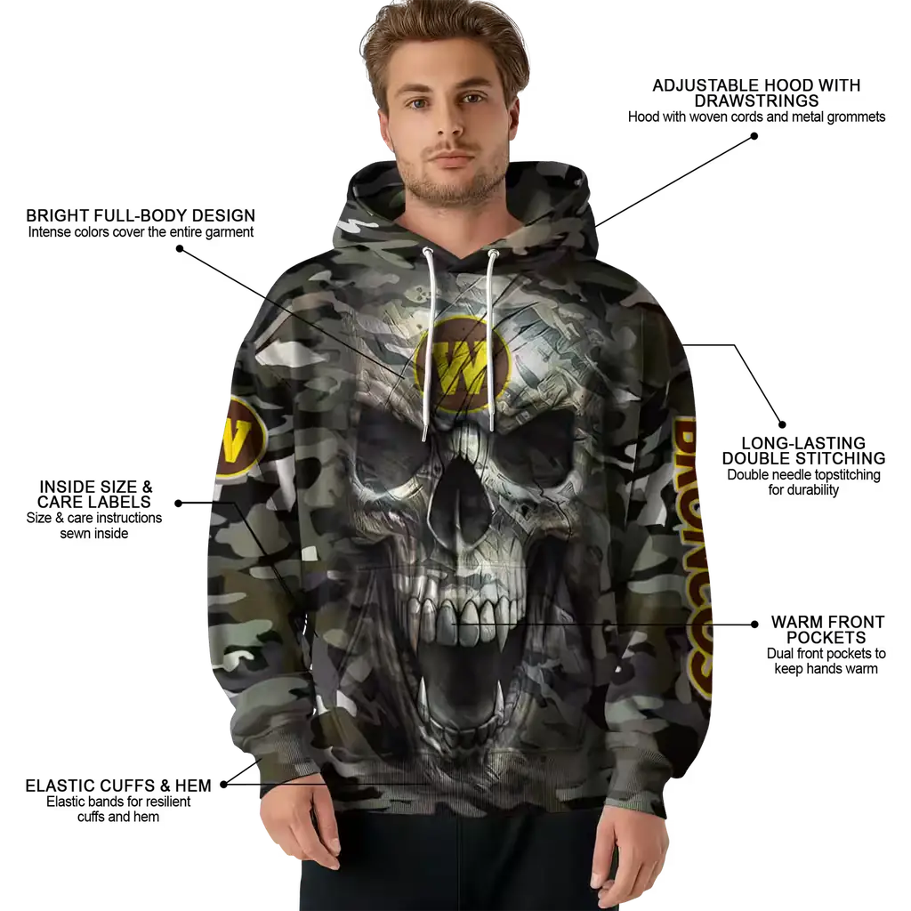 personalized western michigan broncos camo skull hoodie latest model personalized western michigan broncos camo skull hoodie latest model