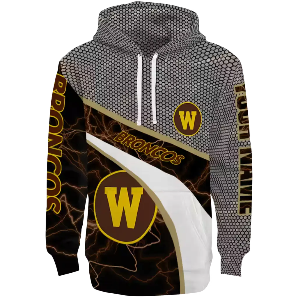 personalized western michigan broncos hexagonal mesh brown black gray hoodie best selling personalized western michigan broncos hexagonal mesh brown black gray hoodie best selling