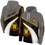 personalized western michigan broncos hexagonal mesh brown black gray hoodie best selling