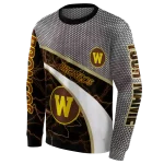 personalized western michigan broncos hexagonal mesh brown black gray hoodie best selling