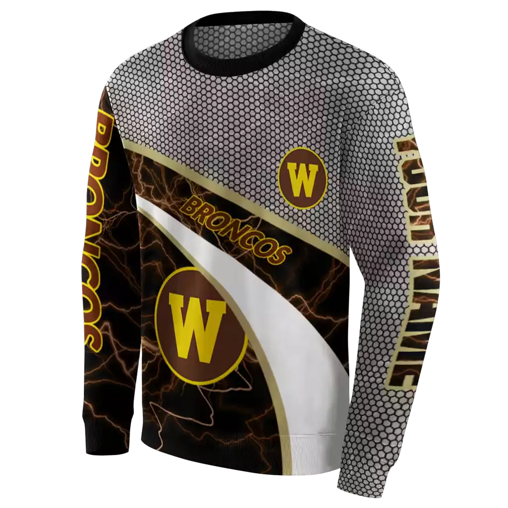 personalized western michigan broncos hexagonal mesh brown black gray hoodie new arrival personalized western michigan broncos hexagonal mesh brown black gray hoodie new arrival